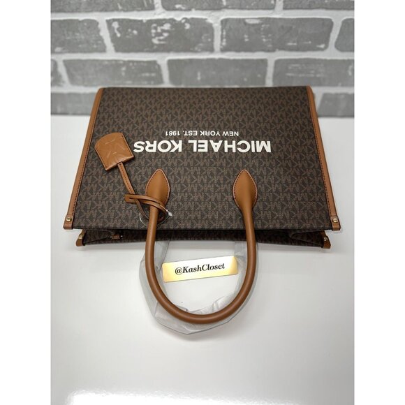 Michael Kors mirella tote medium tote bag MK signature purse brown multi - Picture 8 of 9